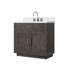 Meuble-lavabo simple en chêne 36 po X P 22 po D, plateau en quartz blanc et ensemble de robinet-1851239002-1851239005