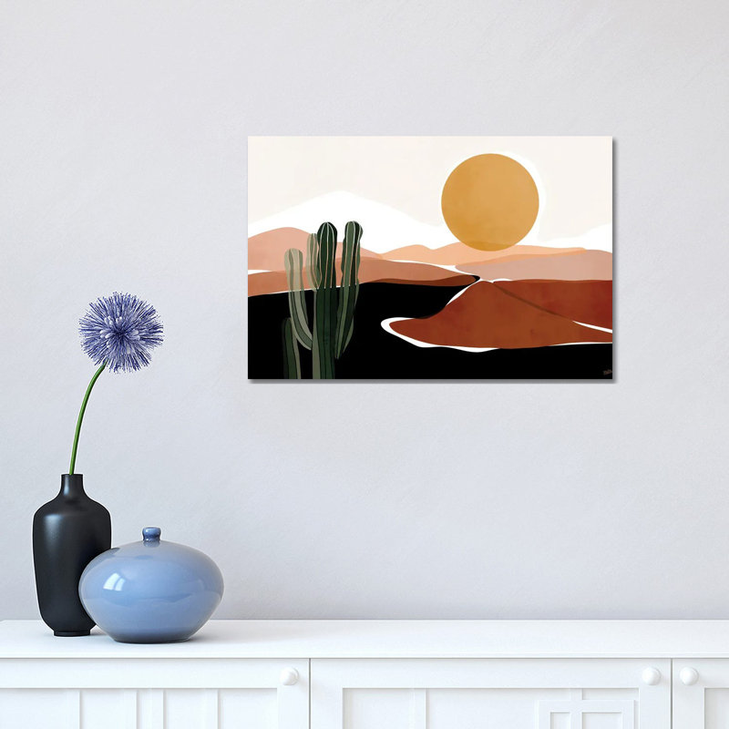 «Desert Calm» par Bria Nicole - impression d'art graphique, H 26 po x l 40 po x 1,5 po, Toile tendue, Pas de tapis