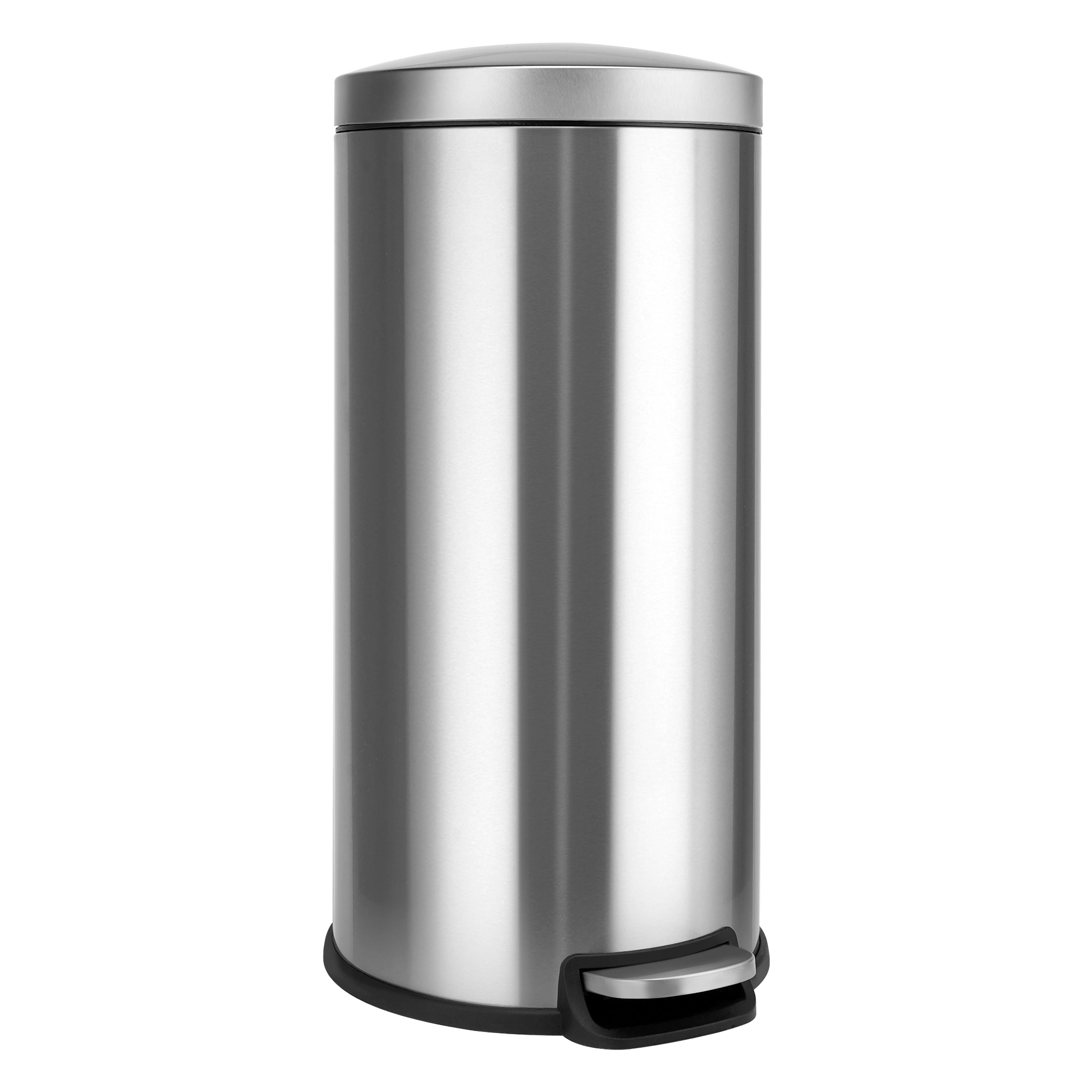 happimess 7.9-Gallons White Steel Kitchen Trash Can with Lid Outdoor in the  Trash Cans department at