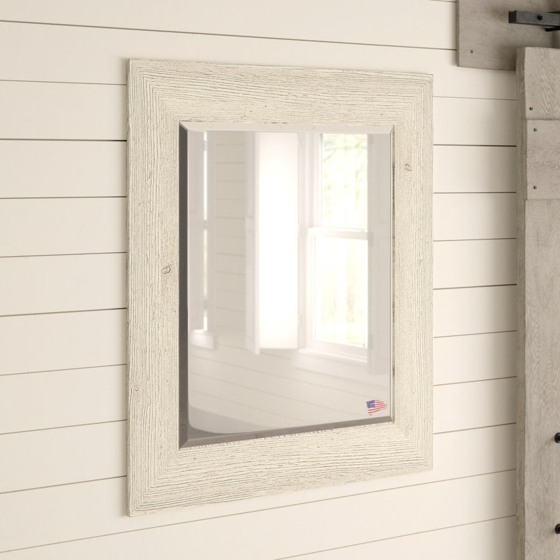 Solid Wood Flat Wall Mirror, 25.5" H x 21.5" W