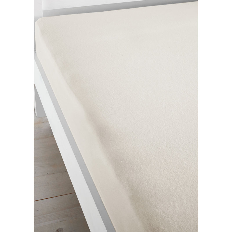 Brushed Cotton Fitted Sheet, Single (3'), Cream