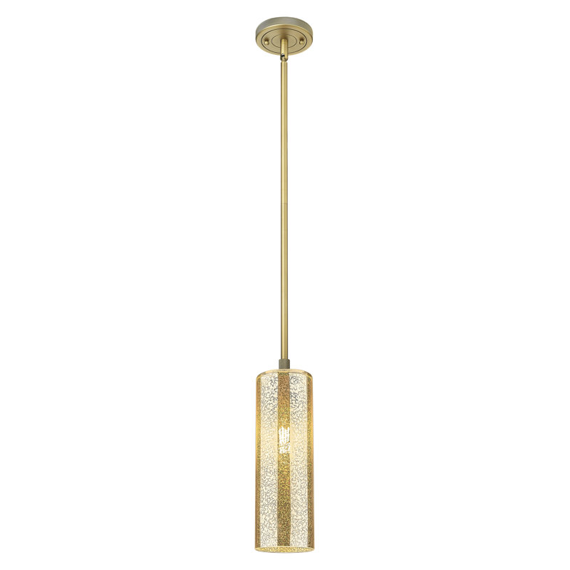 Luminaire suspendu Crown Point Light, Laiton brossé, Mercure, H 13,25 po x l 4,5 po x P 4,5 po