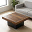Table basse carrée de style nordique avec base noir mat