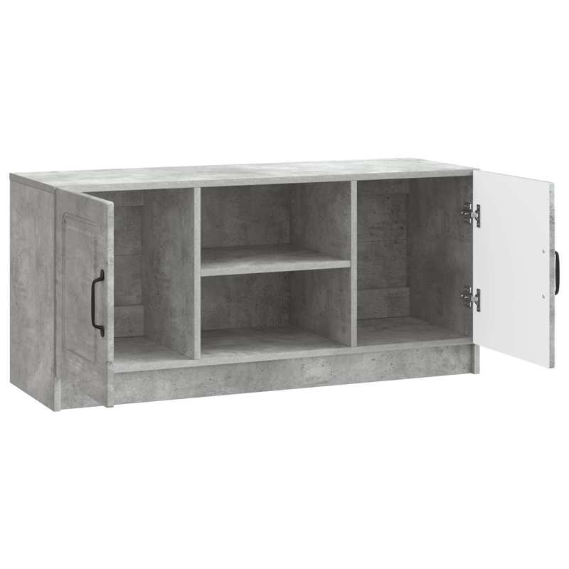 Unfinished TV Stand, 47cm H x 102cm L x 34.5cm W, Concrete Grey