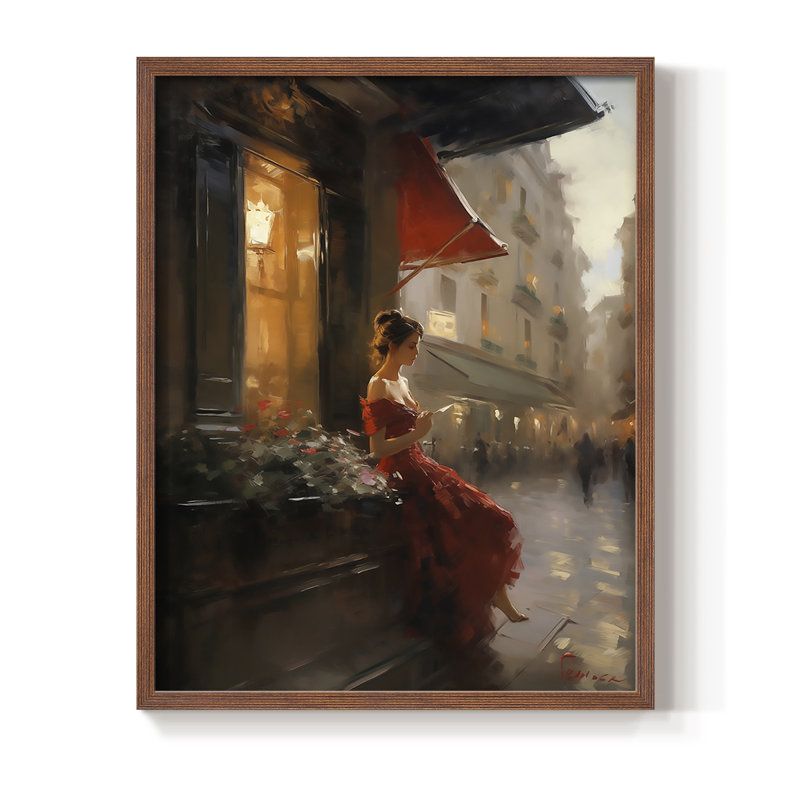 Reproduction encadrée WOMEN Series CDLXVI - bois massif, H 15 po x l 12 po, Noyer