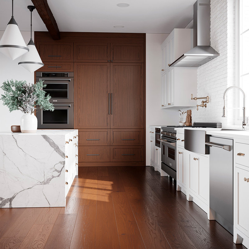 ZLINE 30 in. Autograph Double Wall Oven w/ Air Fry and Self Clean w/ Black Handles, Polished Gold, Satin & White Matte