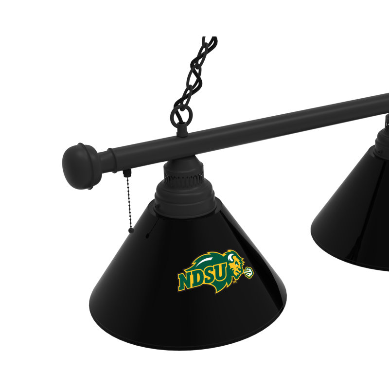 3 - Light Pool Table Lights Pendant, Black, North Dakota State Bison - Black