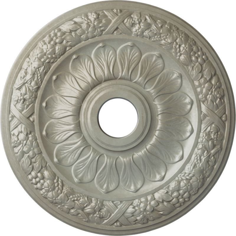 Médaillon de plafond Endurathane Swindon, DO 24 po x P 4 po x P 1 1/2 po (convient aux auvents jusqu'à 6 1/8 po), finition or Flash peinte à la main