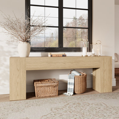 86-Inch Extra Long Console Table For Entryway, Wooden Behind Couch Table Narrow, Farmhouse Entrance Table For Hallway Living Room