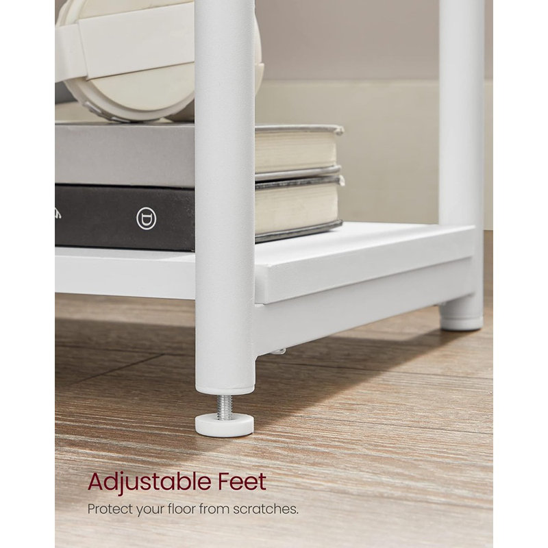 Petite table de bout, grande table de chevet pour le salon, la chambre à coucher, le bureau et la salle de bain - blanc - grand / matériau semblable au bois / style simple