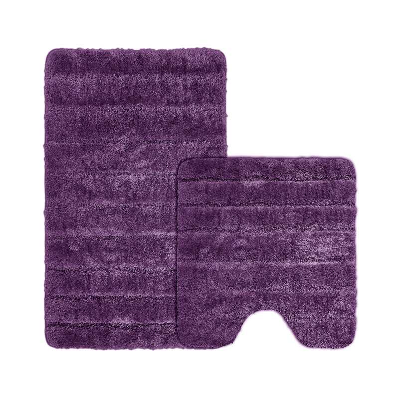 Super Soft Cosy Comforting Lexington Bath Mat Set, Purple