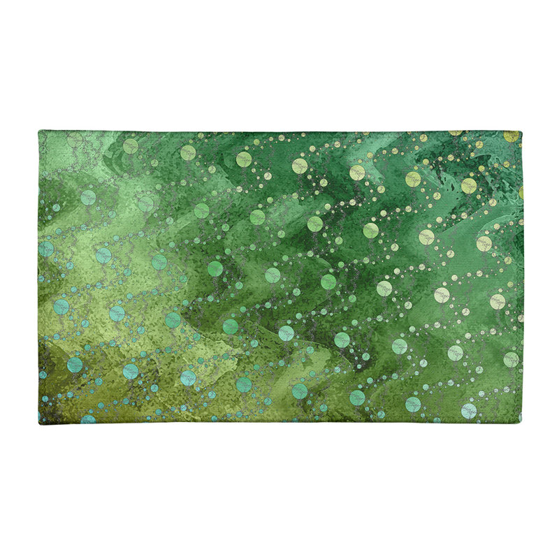 Tapis de planètes et étoiles vertes, Rectangle 4 pi x 6 pi