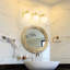 Meuble-lavabo 3 lumières à lumière dorée avec verre blanc-945970881-951361891