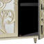 Armoire de rangement en bois à 1 tablette et 2 portes en bois finement sculpté avec façade en miroir