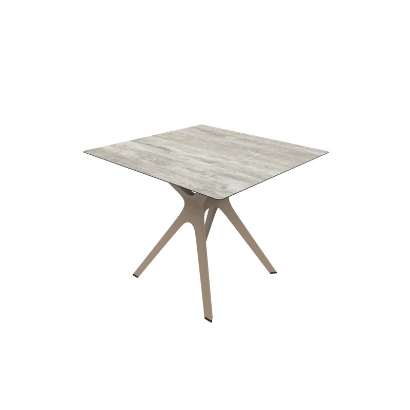Vela Square Dining Table, H74 x L90 x W90cm, White, Brown