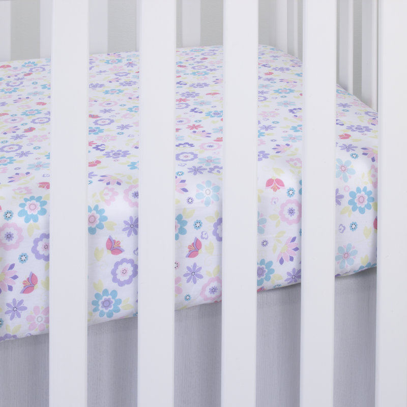 Drap housse de lit 100% coton fleuri