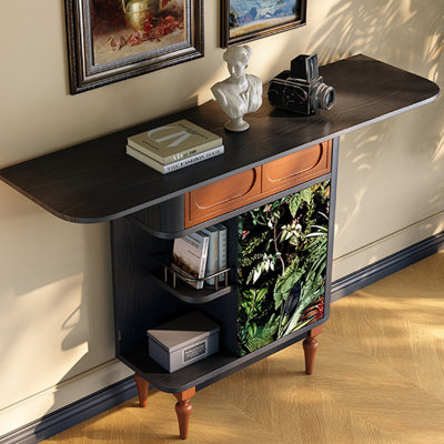 French Retro Solid Wood Entryway Cabinet