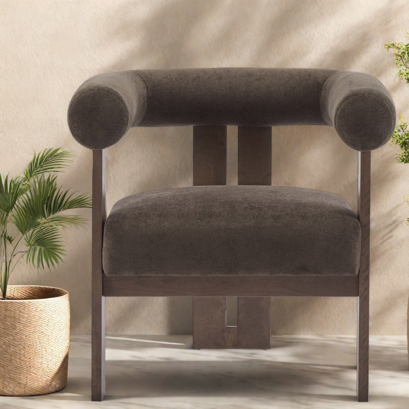 Chaises d'appoint modernes, fauteuil rond en bois de velours compact pour la maison
