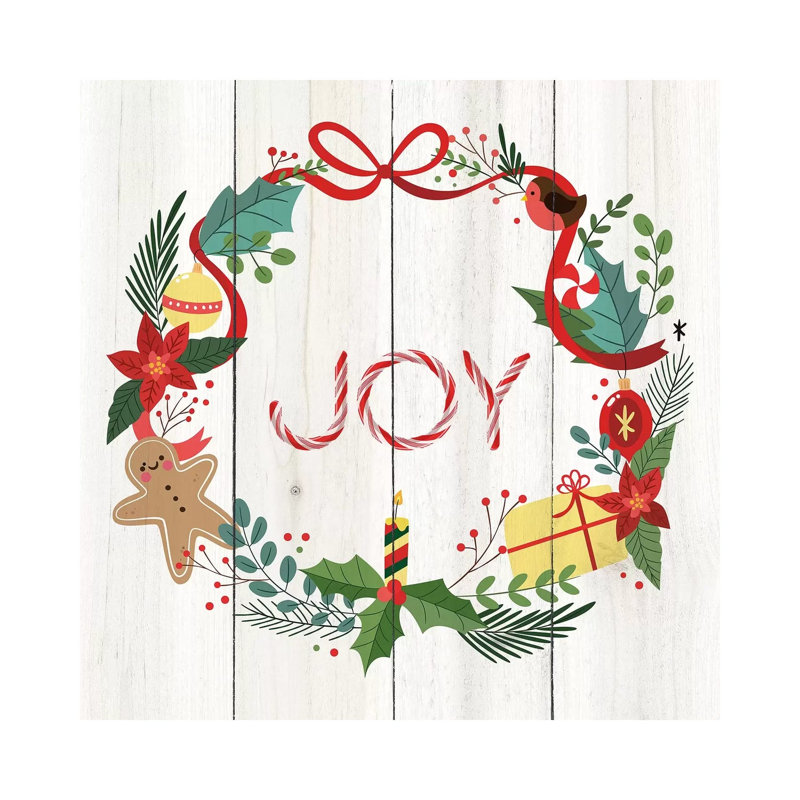 Peppermint Joy by Seven Trees Design - Gallery-Wrapped Canvas Giclée on Canvas, Canvas, 30.48 cm H x 30.48 cm W
