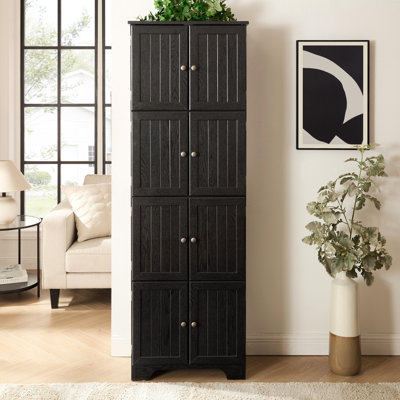 Elegant 8-Door Storage Cabinet With 4 Shelves, Ideal For Organized And Stylish Home Decor In Living Rooms, Kitchens, And Offices by Latitude Run