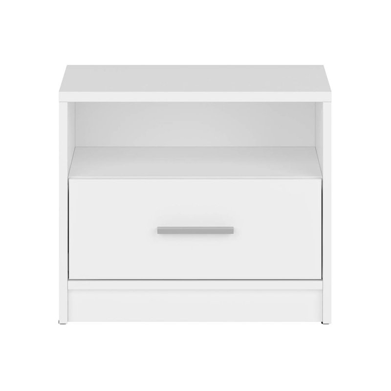 50cm W Composite Bedside Table, White