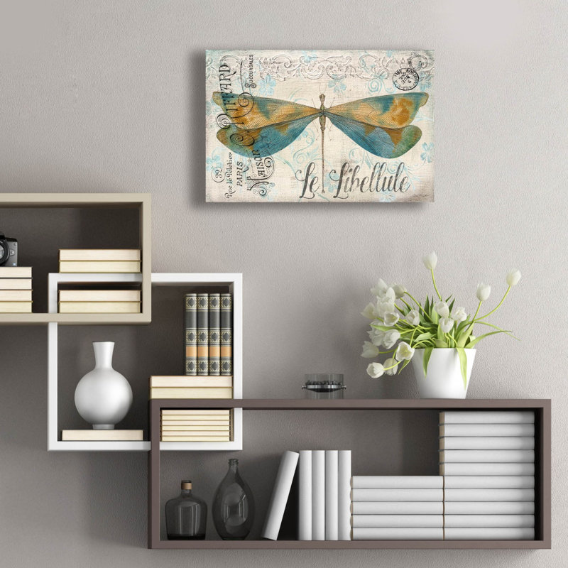 «Lovely Dragonfly» par Jean Plout, art mural en verre acrylique, 24 po x 16 po, 24 po x 16 po