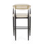 Ensemble de 2 tabourets de bar, tabourets de bar rembourrés à hauteur de comptoir avec dossier et pieds en fer pour îlot de cuisine, assise en tissu d'une capacité de poids de 260 lb-831221836