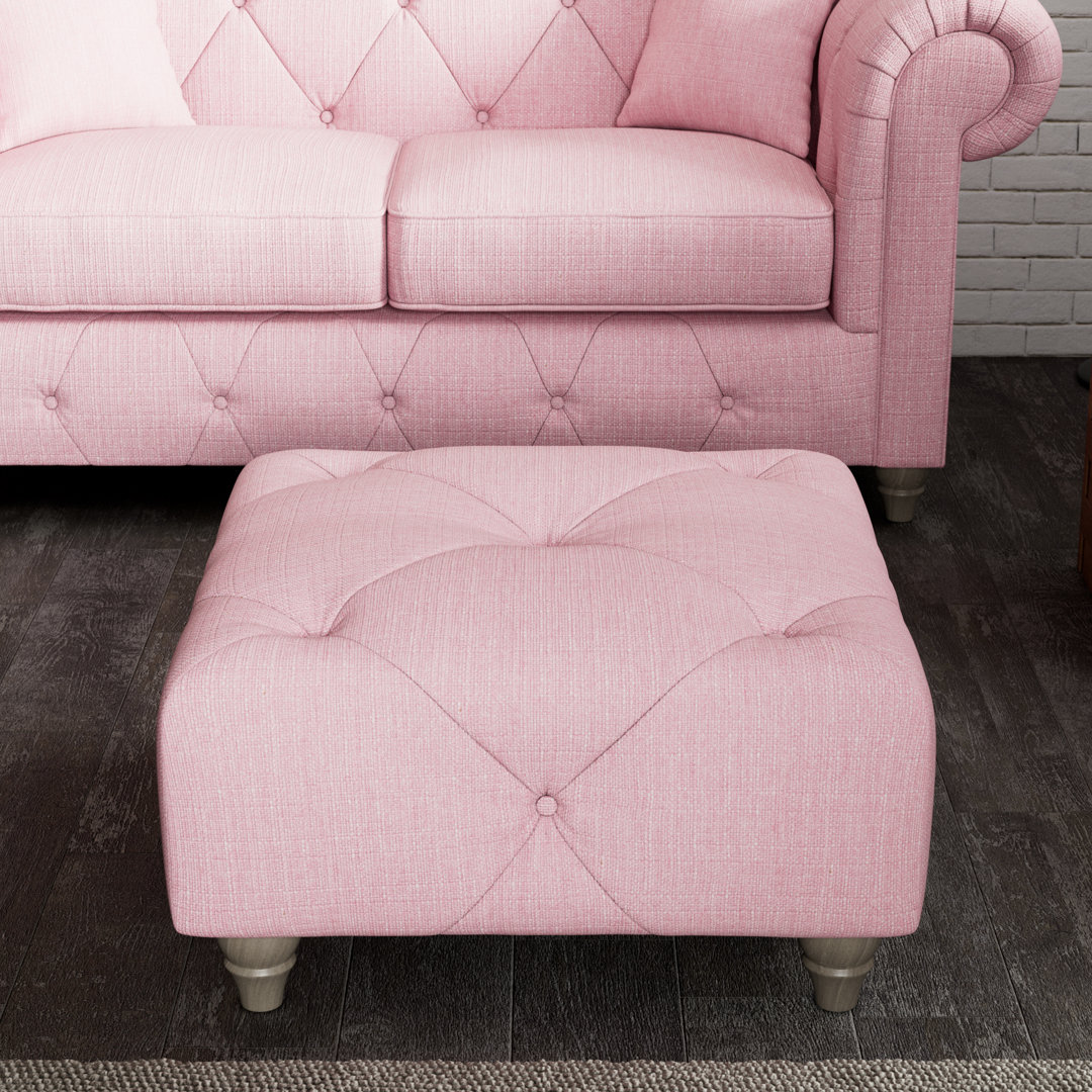 Ellrich 65cm Wide Tufted Rectangle No Pattern Footstool Ottoman