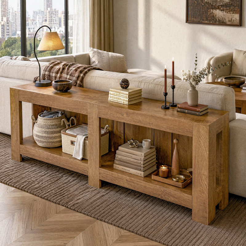 78.74" Extra Long Console Table with Open Storage for Entryway