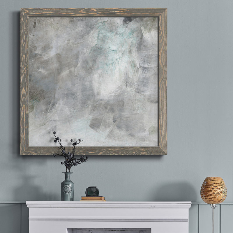 Gather - Peinture sur toile encadrée, Encadré gris, H 17 po x l 17 po x P 1,5 po