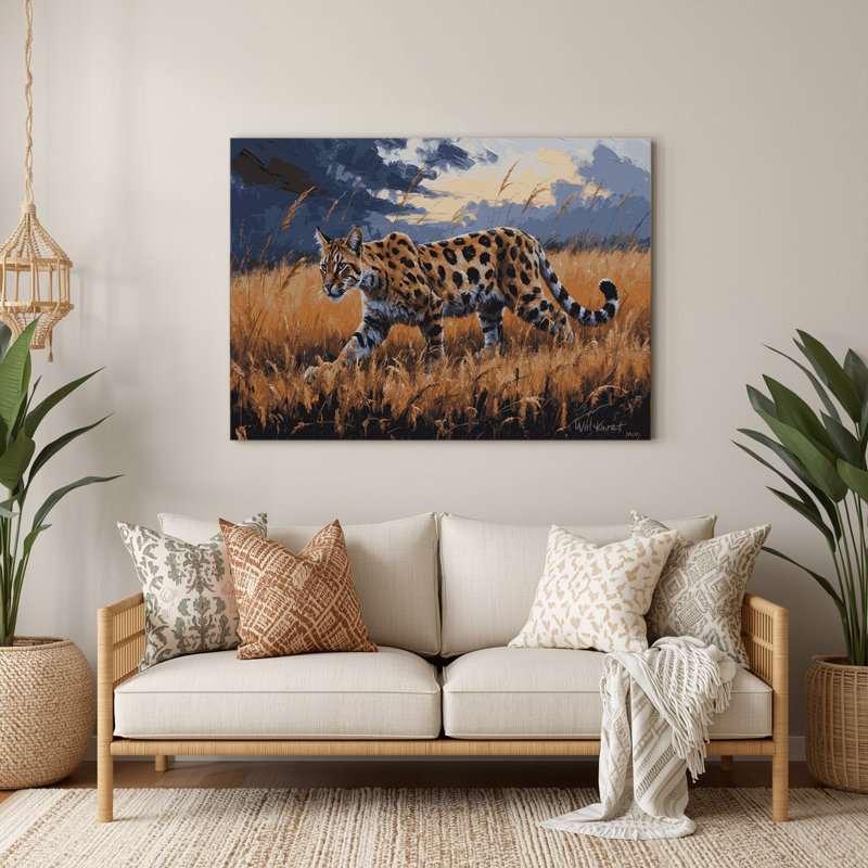 Faune, chat sauvage africain, art mural en métal brun, H 20 po x l 24 po