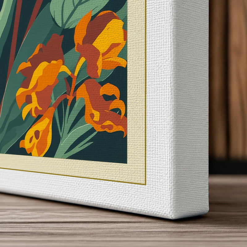 Nature's Library Art Deco - Wrapped Canvas, 18x12 - 45.7 x 30.5 cm, White Border