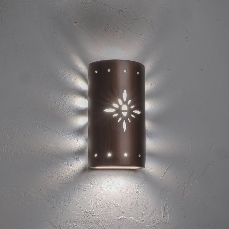Lampe murale d'extérieur en céramique Ninamarie, ampoule DEL incluse, Cuivre huilé, H 13 po x l 7,5 po x P 4,5 po, 1-Pack