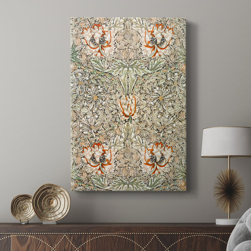 Imprimé floral rétro CCGLXV III - galerie Cavas, H 27 po x l 18 po