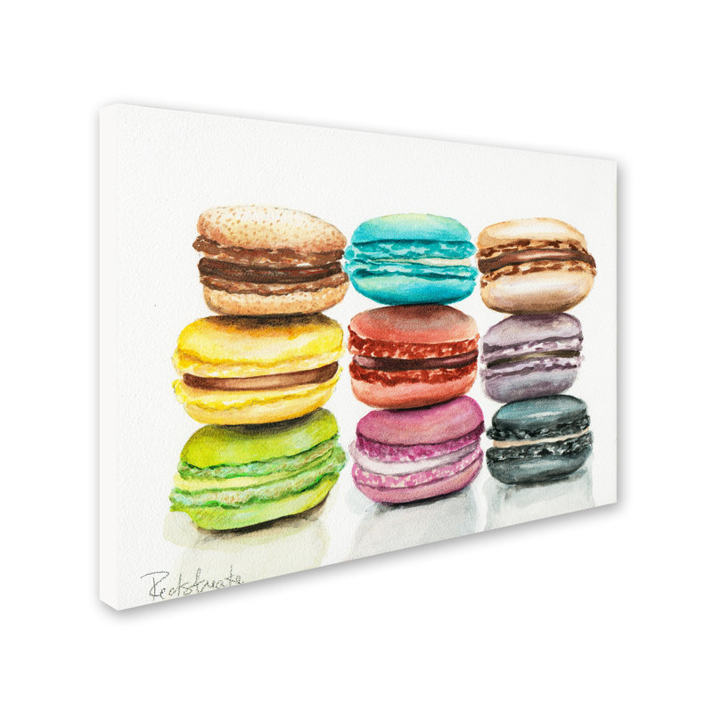 « 9 macaron », reproduction d’art sur toile tendue, H 18 po x l 24 po x P 2 po