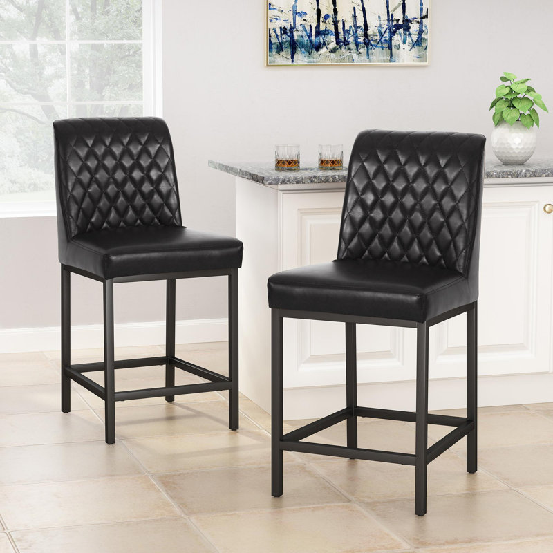 TABOURET DE COMPTOIR (ENSEMBLE DE 2), Noir