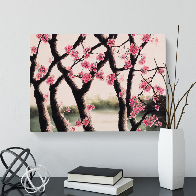 Overwhelming Cherry Blossom Trees - Wrapped Canvas, 40cm H x 60cm W x 3cm D