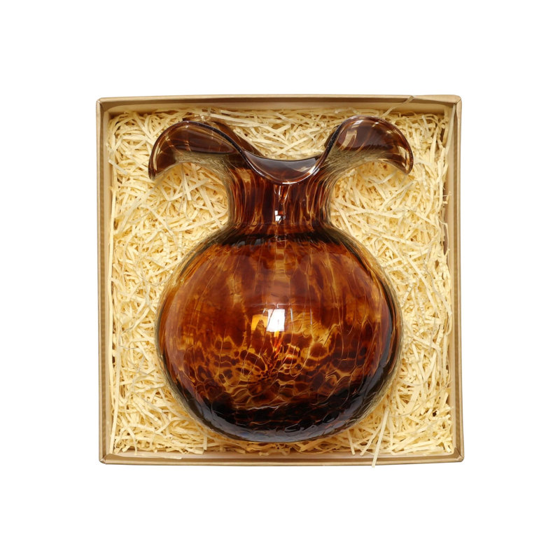 Vase en verre Hibiscus, Brun