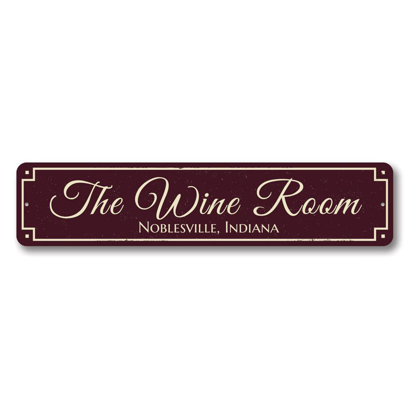 Plaque en aluminium The Wine Room, H 6 po x l 24 po x P 0,06 po