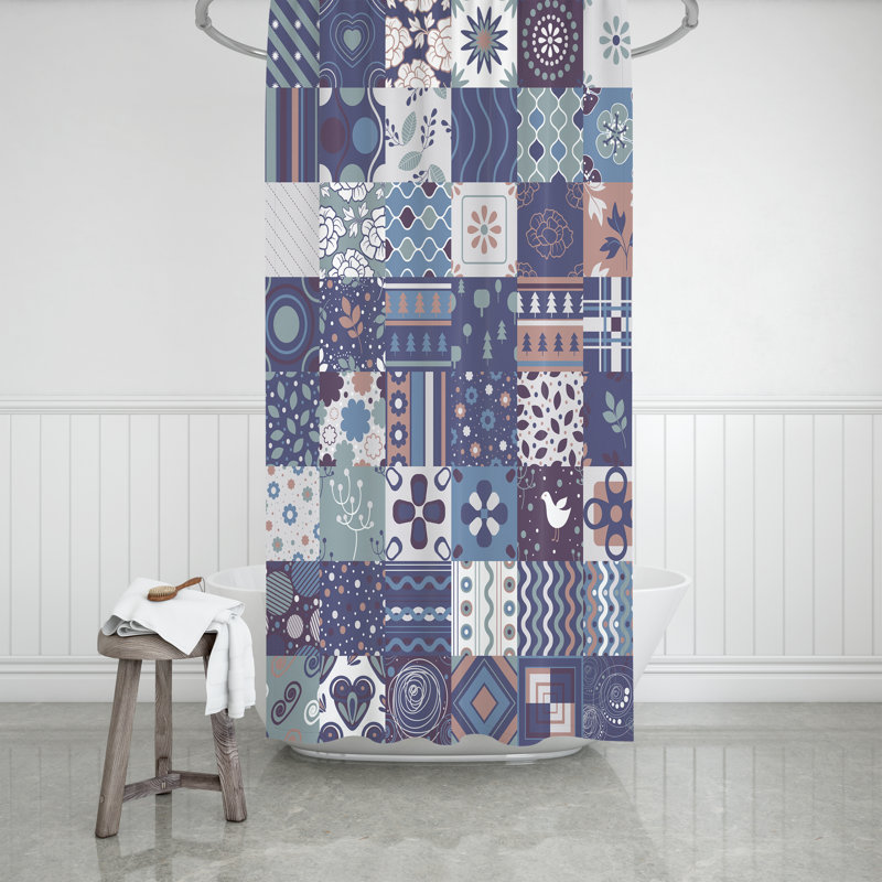 Patchwork Shower Curtain, 72" H x 70" W