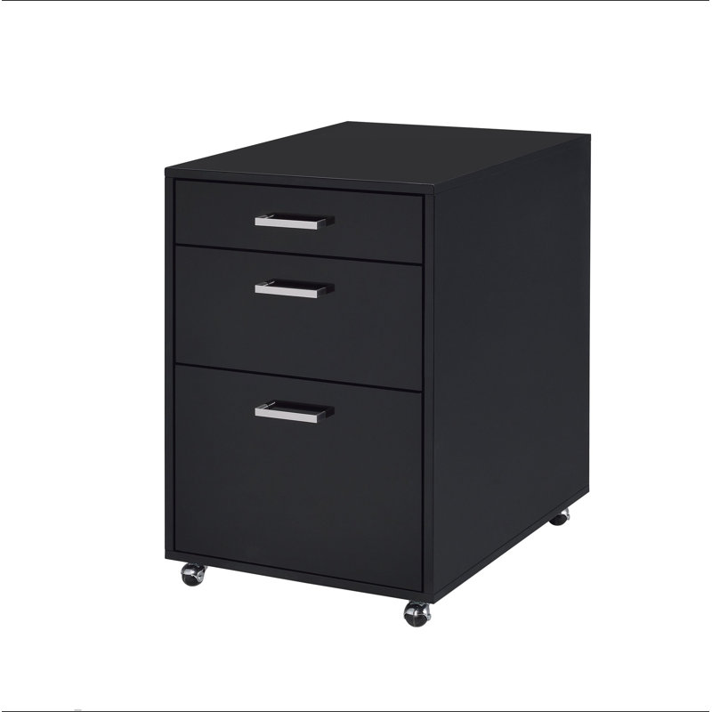 Armoire noire à finition brillante et chromée