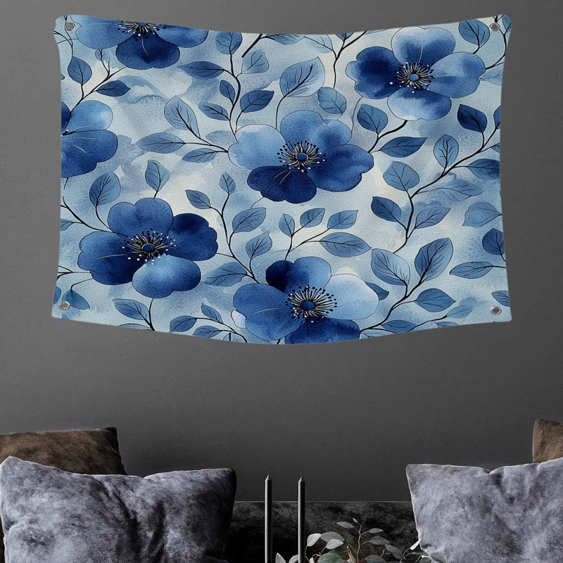 Tapisserie murale florale - Décoration murale florale, H 50 po x l 60 po
