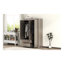 Armoire de rangement contemporaine à 3 portes avec 2 tiroirs, effet grain de bois gris