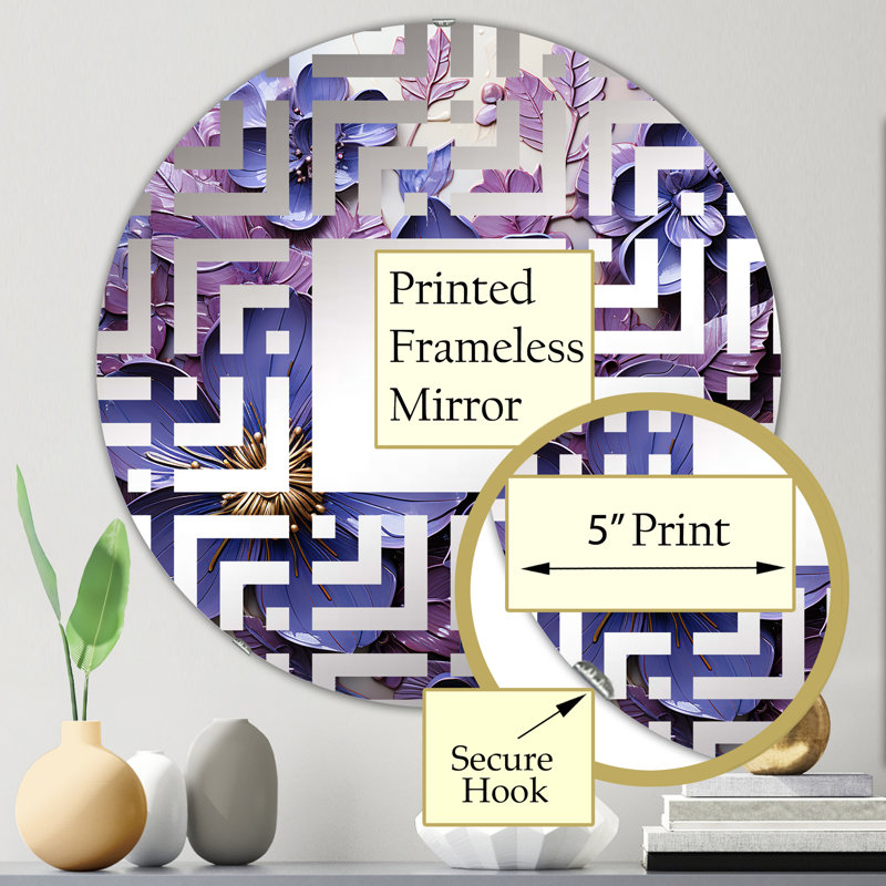 Royal Elegance II - Miroir décoratif Maze | Rond, 23,6 po x 23,6 po