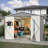 10x10 Ft Metal Outdoor Storage Shed, Advanced Corrosion Resistance, Lockable, Ventilated - Grey For Backyard Garden Storage, Lockable Doors, Ventilation Functional Lawn Patio-118823256-118823263