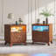 50cm W Manufactured Wood Bedside Table-500659823