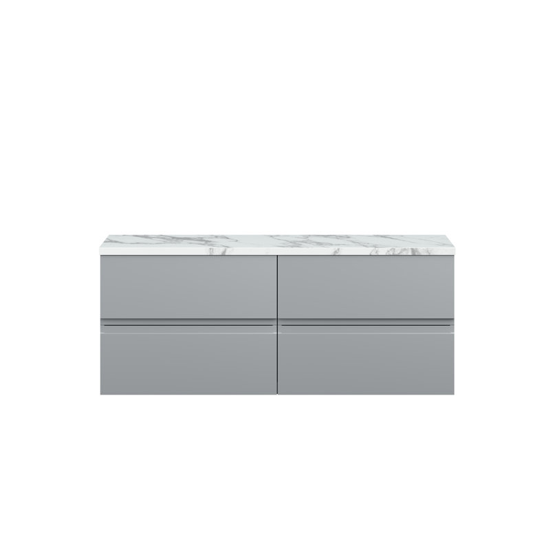 Urban 120.5cm Double Bathroom Vanity Base Only, Satin Grey