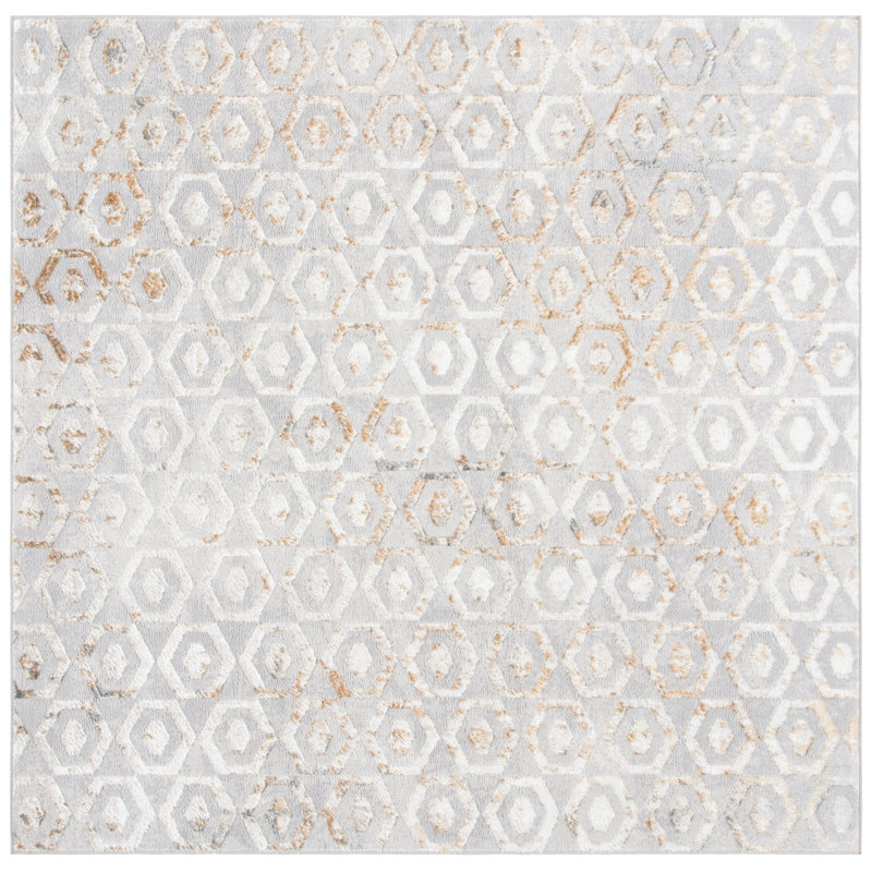 Alexondria Performance Geometric Rug, Square 6'7"