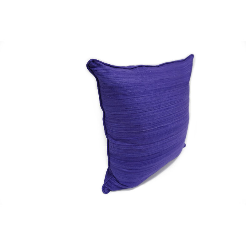 Coussin en soie brute 18 po, Mauve