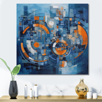 Équilibre géométrique orange et bleu Walsenburg II sur toile
